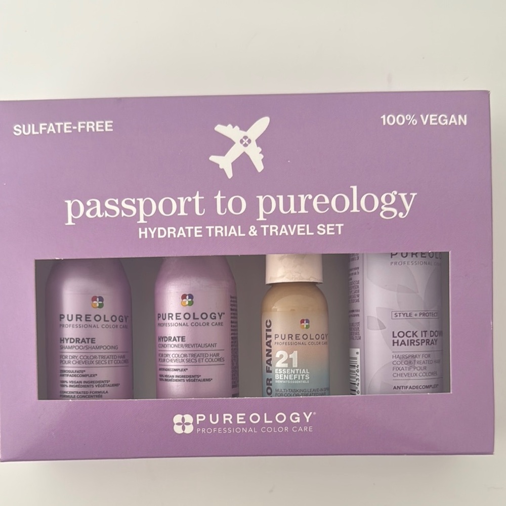 Pureology Hydrate Travel Set in Purple and Beige